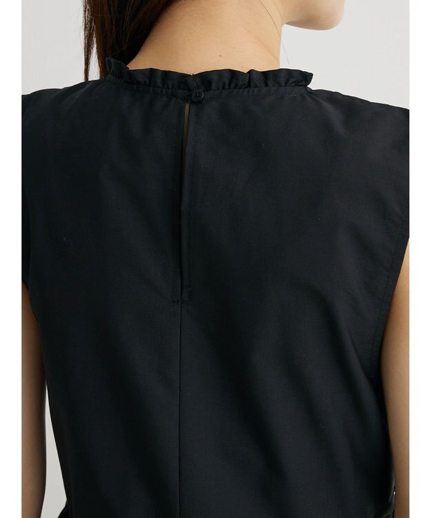 Green Parks ・Ｄｏｕｂｌｅ　Ｆｌａｇｓ　シャーリングノースリワンピ Black