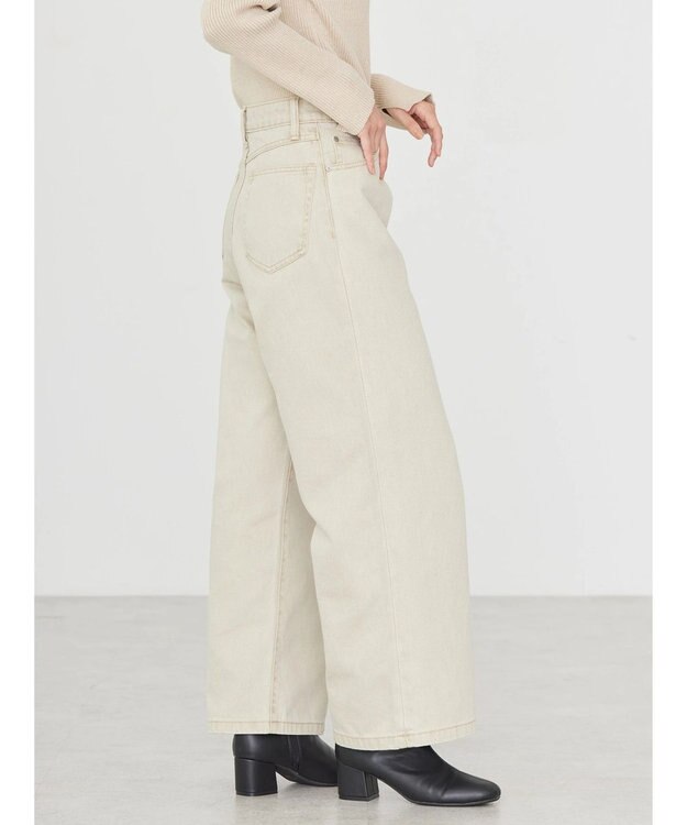 AMERICAN HOLIC フロントタックワイドデニム Beige