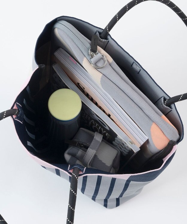 TRICOTE 【PC／A4サイズ】ストライプニットtote bag 32BLUE