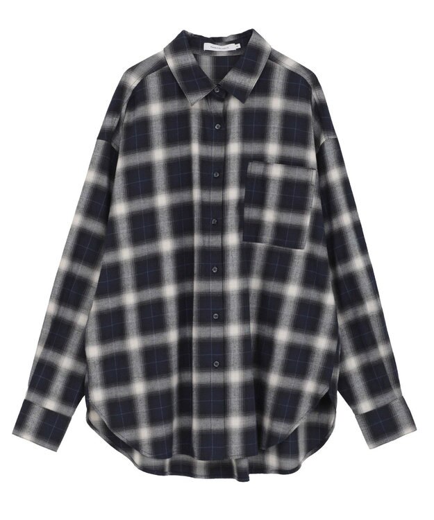 AMERICAN HOLIC ビエラ起毛チェックシャツ ネイビー
