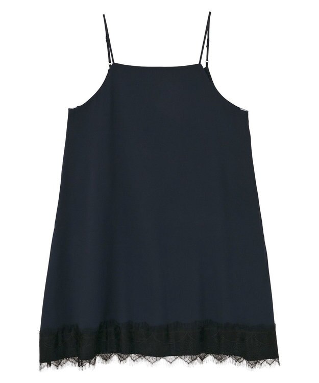 YECCA VECCA レースサテンキャミチュニック Navy