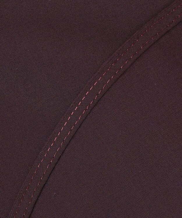 ICB 【洗える】トリアセコットンシアー ロングシャツ バーガンディ系