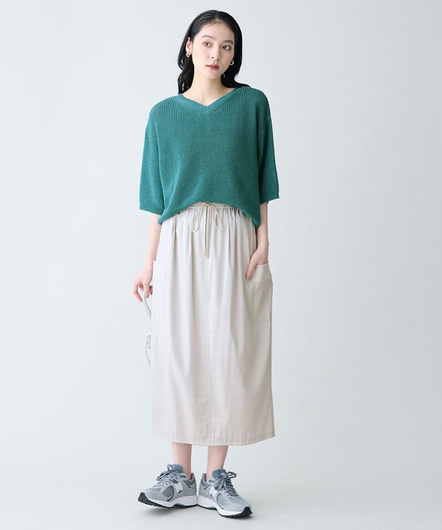 ANY ラミータッチニットT ブルーグリーン