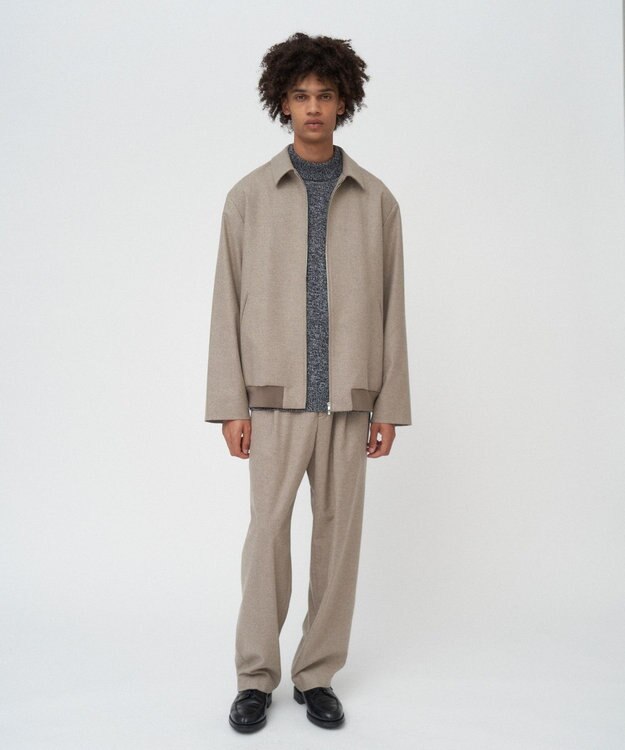 ATON MERINO COLLEGE FLANNEL | フライトジャケット - UNISEX BEIGE