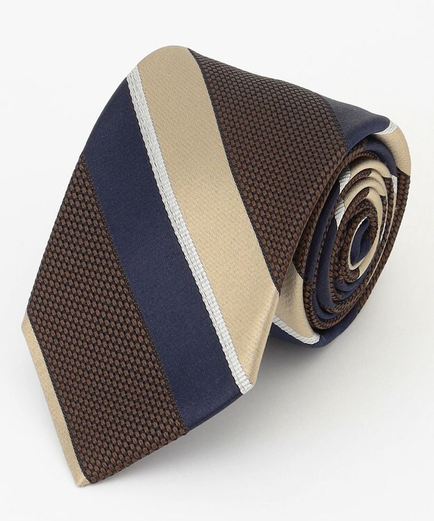 J.PRESS MEN 【JAPANESE SILK FRESCO TIE COLLECTION】マルチストライプ ネクタイ ブラウン系2