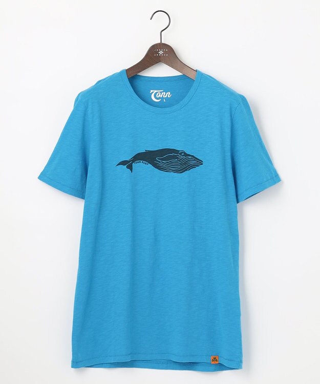 JOSEPH ABBOUD MOUNTAIN 【SPACE／UNISEX】オーガニックコットン ロゴＴシャツ ターコイズブルー系