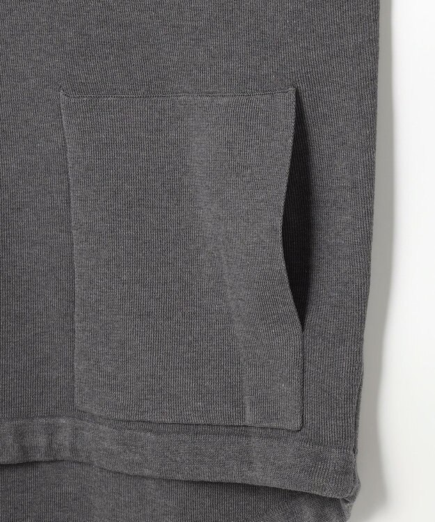 ANY L スウェットライクハーフジップニット グレー