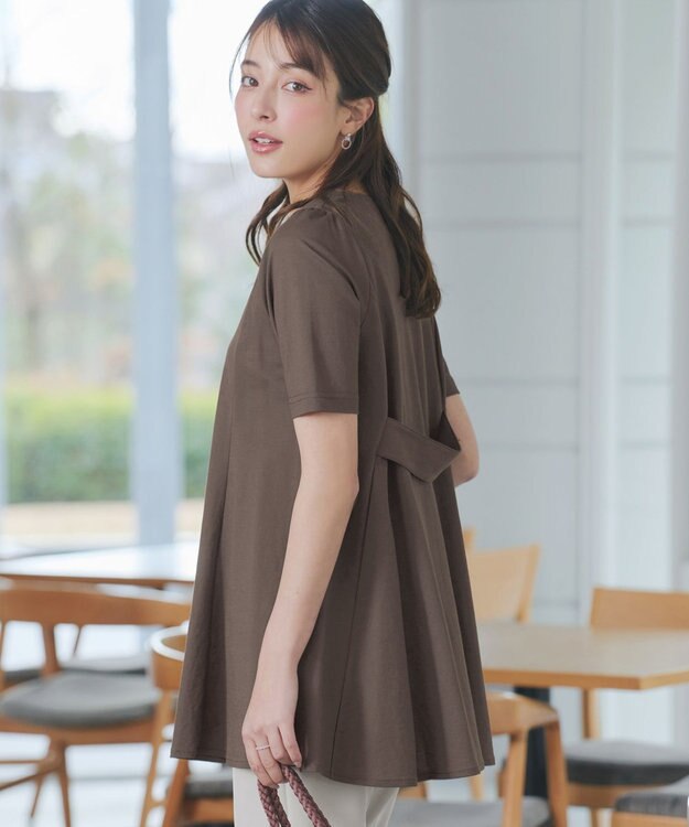 Tiaclasse 【おのののかさん着用 】「冷凛（ひやりん）」カノコバックフレアカットソー ブラウン