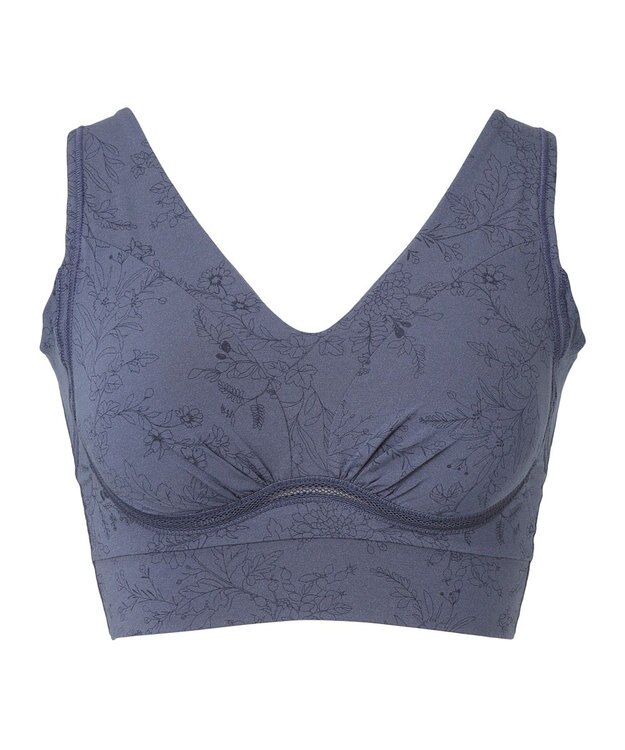 BRADELIS New York 【Yukine inc. 】ゆきねえ365綿混モアらくフルカップブラ23 フラワーディープブルー