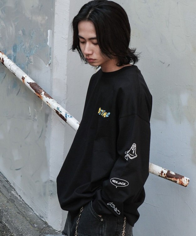 WEGO 別注NEW　JACKグラフィックT（LS） ブラック