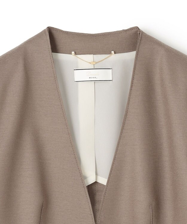 BEIGE， 【S-size】CORBY / ノーカラージャケット Taupe