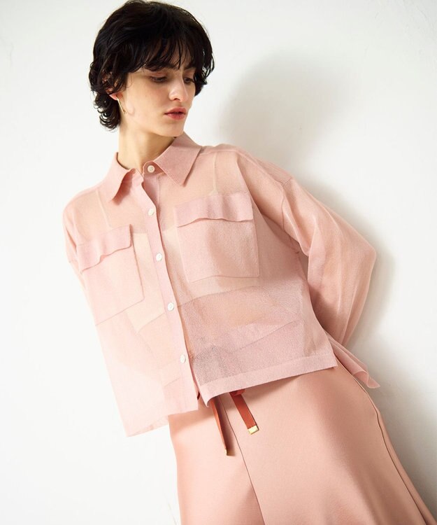 GRACE CONTINENTAL ニットシアーシャツ ピンク