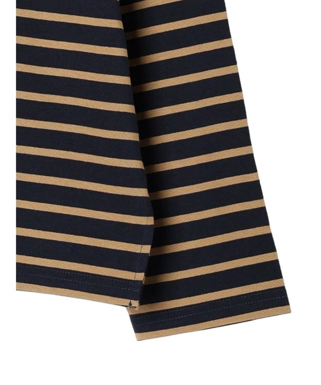 earth music&ecology スクエアボーダープルオーバー Navy