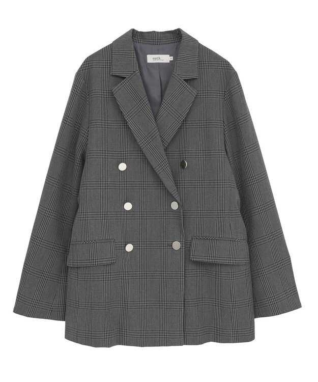 earth music&ecology テーラードジャケット Glen Check