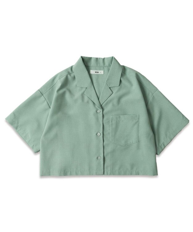 WEGO オープンカラーショートシャツ グリーン