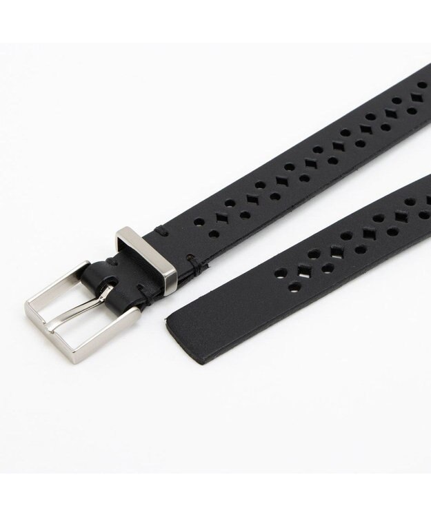 UNBILLION カカトゥ kakatoo / 牛革パンチングベルト ブラック