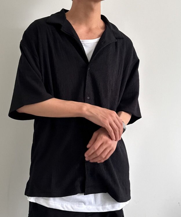 WEGO アンサンブルサッカーシャツ(SS) ブラック