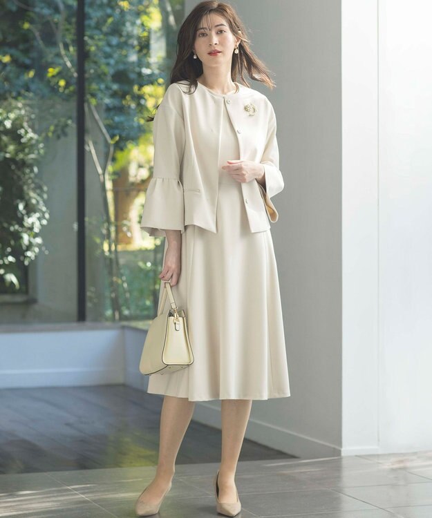 組曲 S 【KUMIKYOKU NAVY】コンフォータブルドレープ ジャケット サンドベージュ系