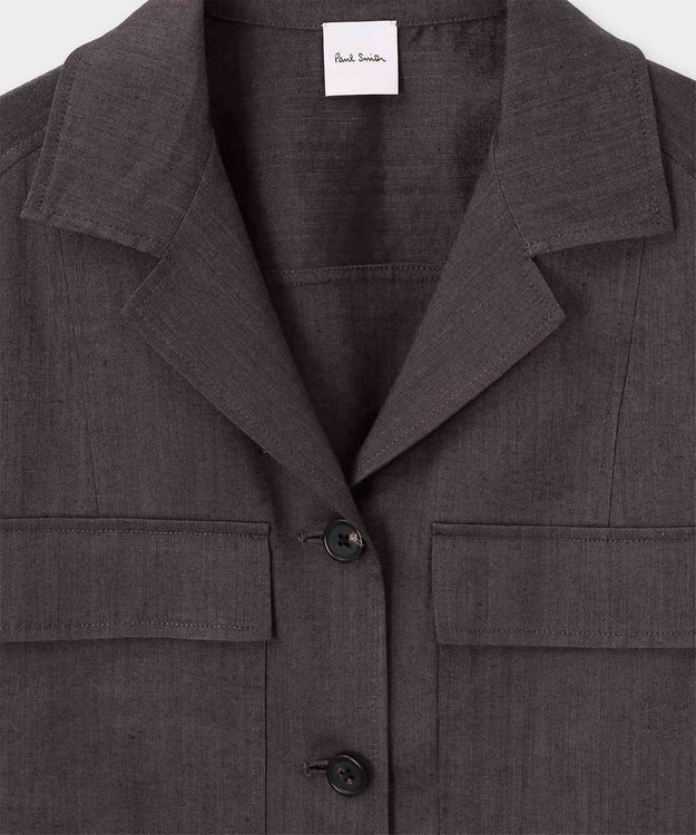 Paul Smith レーヨンリネン パッチポケット ブルゾン ダークブラウン