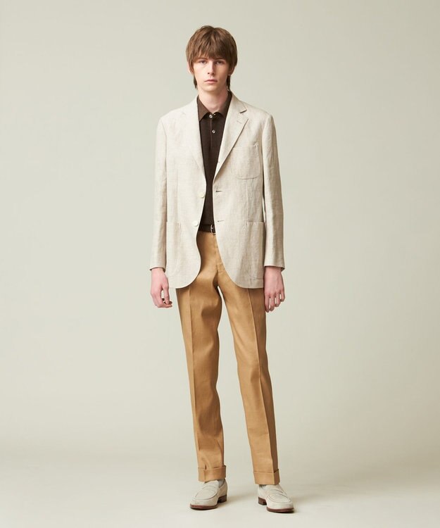 J.PRESS MEN 【ビジネス対応】【HYBRID LINEN】ニットポロシャツ ブラウン系1