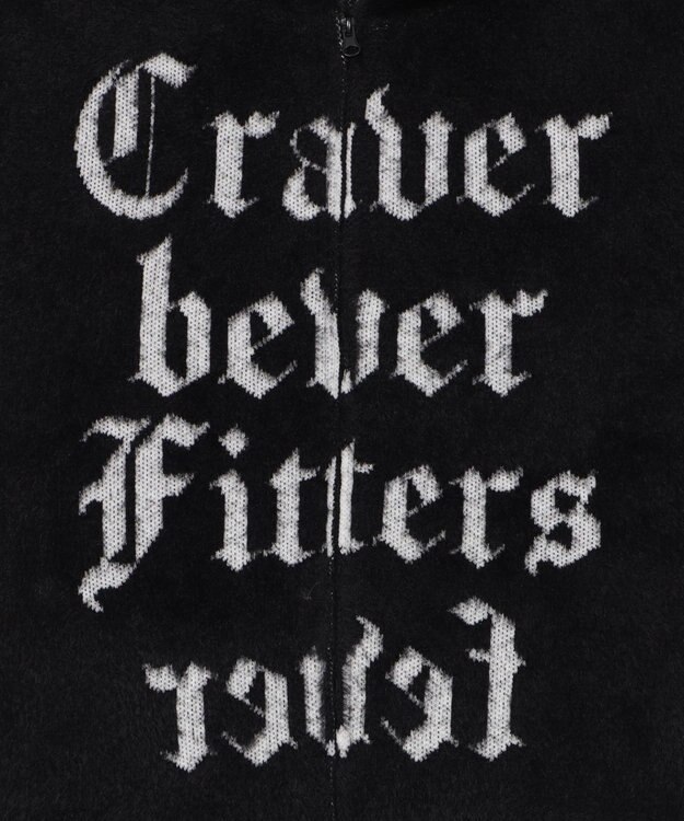 WEGO シャギーグラフィックZIPパーカー ブラック