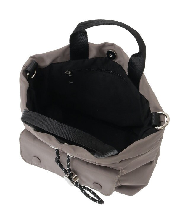 Green Parks ・ｆｕｒｒｙ　ｒａｔｅ　ナイロンドロートート Gray Beige