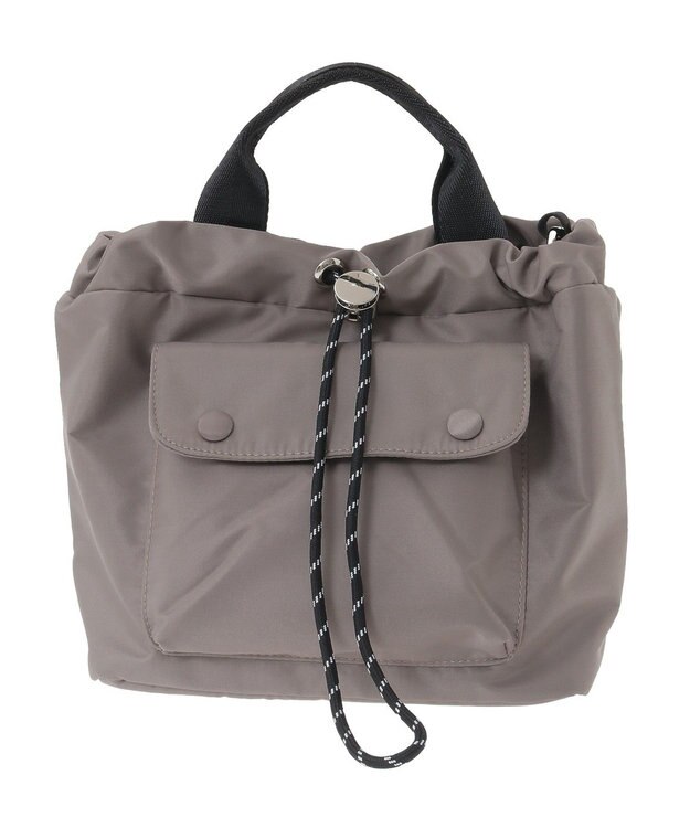 Green Parks ・ｆｕｒｒｙ　ｒａｔｅ　ナイロンドロートート Gray Beige