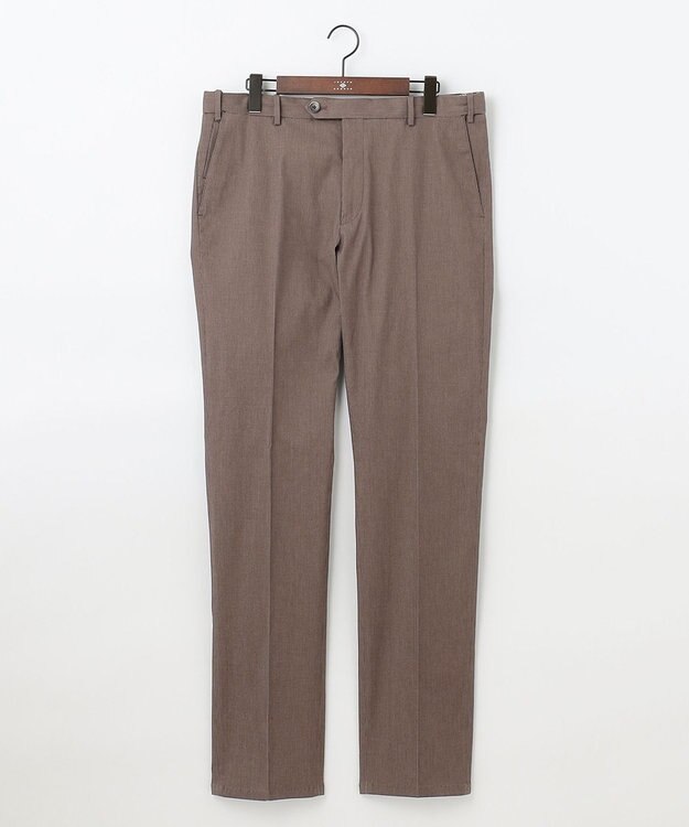 JOSEPH ABBOUD 【キングサイズ・ウエストも伸びる！】コードストライプムーブ パンツ ダークブラウン系