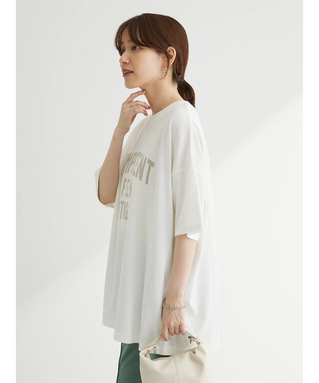 Green Parks カレッジロゴ半袖チュニック White