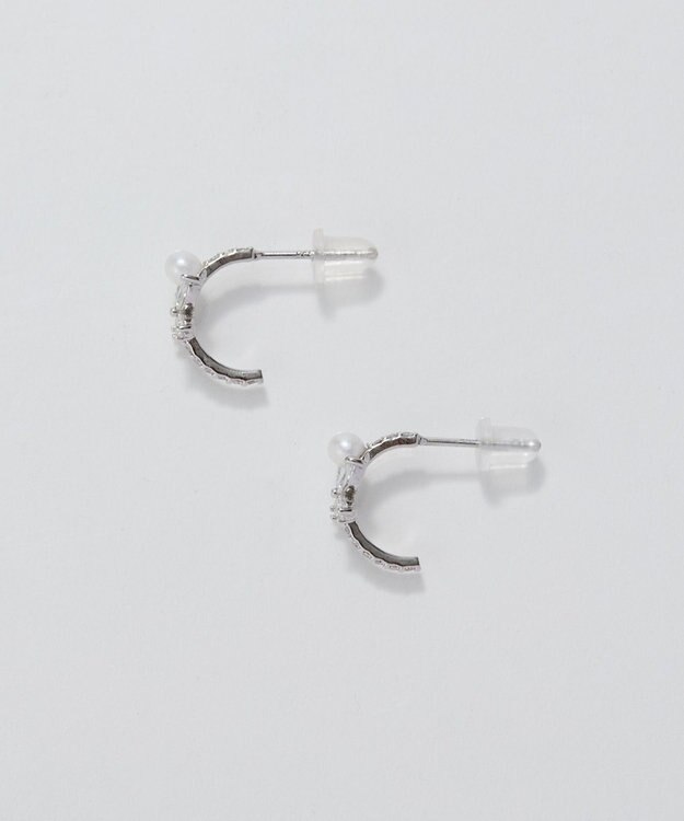 Phoebe 〈オンワード限定セット〉ロマンティックビジューバタフライフープピアス×リッチラインフォースシューネックレス　 シルバー