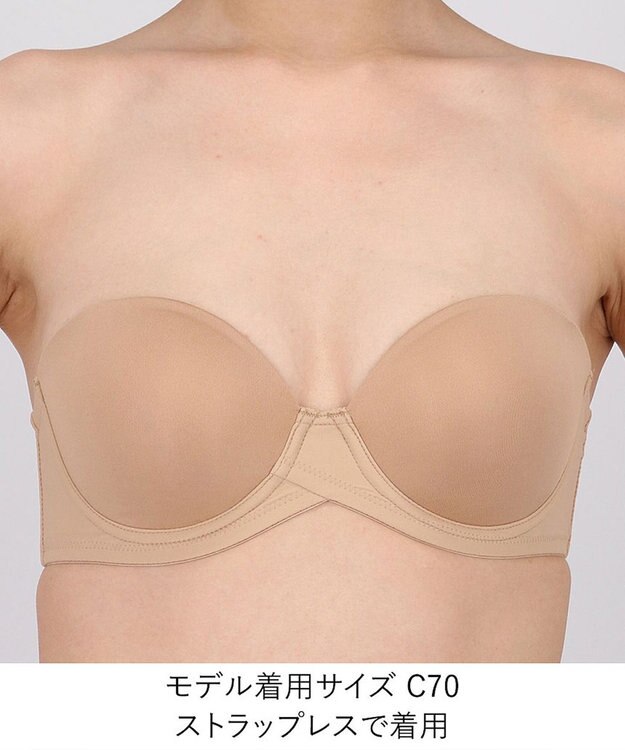 WACOAL ブラジャー ストラップレス サイズや体型特徴に合わせた設計 アウターにひびきにくい メッシュ素材(カップ肌側) レディース BXC610 /ワコール カラシ