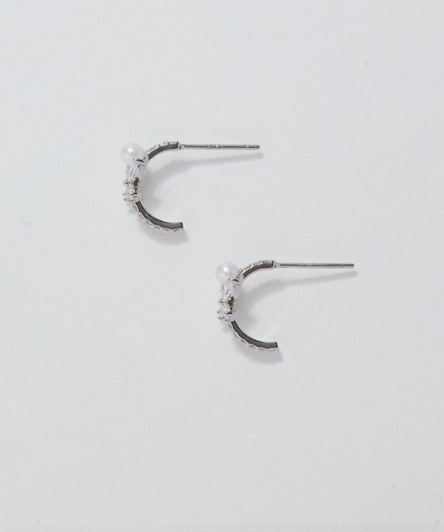 Phoebe 〈オンワード限定セット〉ロマンティックビジューバタフライフープピアス×リッチラインフォースシューネックレス　 シルバー