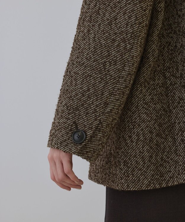 GRACE CONTINENTAL カルゼツイードダブルジャケット ブラウン