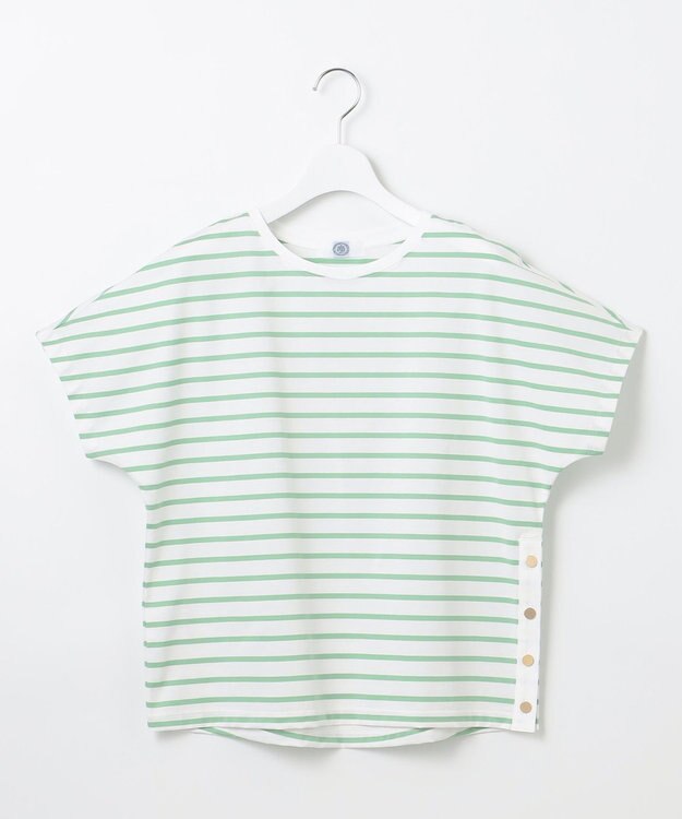 J.PRESS LADIES 【WEB限定カラーあり・洗える】ULTIM天竺ボーダー カットソー 【WEB限定カラー】オフ×ライトグリーンボーダー系