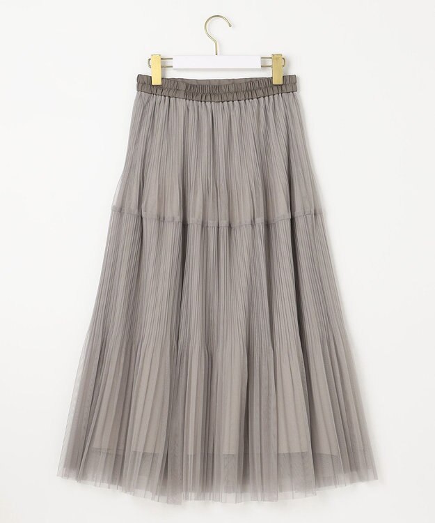 ANY SIS 【美人百花7月号掲載】プリーツチュールティアード スカート グレージュ