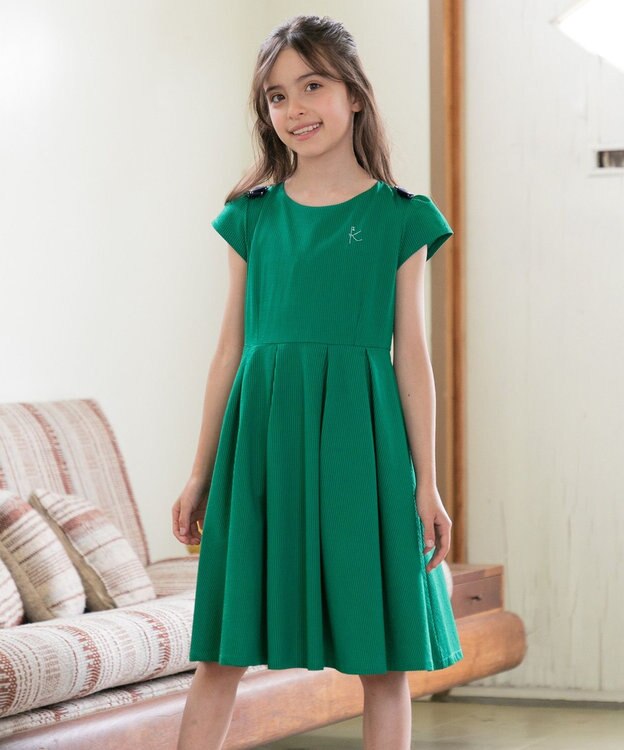 組曲 KIDS 【110-140㎝】ソロナタック ワンピース グリーン系
