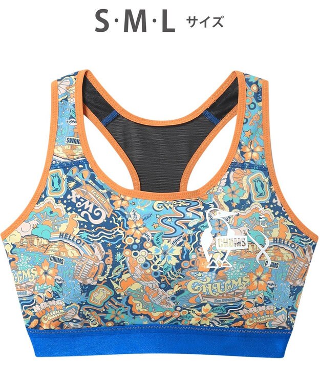 CW-X 【WOMEN】 CW-X 【CHUMS (チャムス)コラボ】 スポーツブラ スポーツゆれケアブラ 【スポーツ時のゆれからバストを守る】 ノンワイヤー トレーニング ジョギング レディース LNY120 /ワコール ブルー