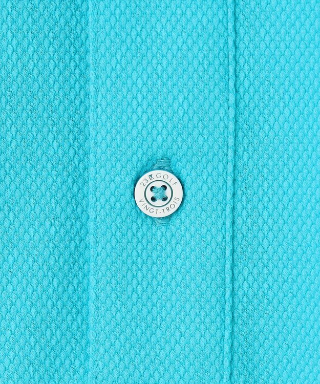 23区GOLF 【MEN】【UVケア/吸水速乾】ハニカムカノコ 半袖ポロシャツ ターコイズブルー系
