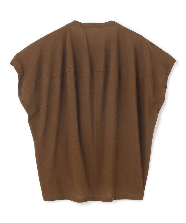BEIGE， 【BEIGE,ecru/WEB限定・洗える】FINE DRY TOUCH / ねじりデザインコットンクルーネックTシャツ Brown