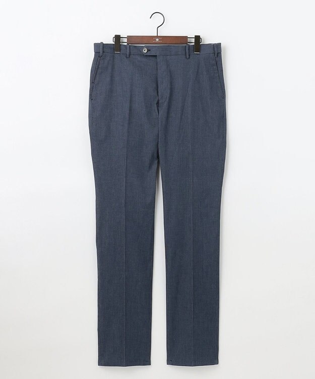 JOSEPH ABBOUD 【キングサイズ・ウエストも伸びる！】コードストライプムーブ パンツ ネイビー系