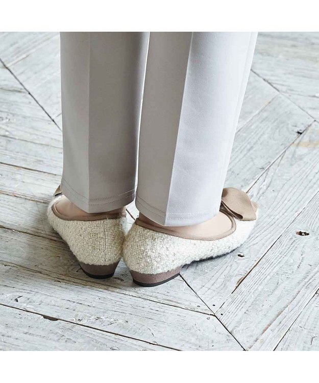 Riz raffinee <Riz raffinee>グログランリボンバレエパンプス アイボリーキジ