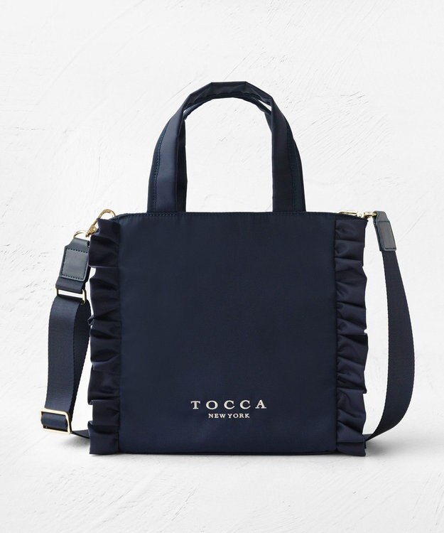 TOCCA 【美人百花掲載】【一部カラー撥水】TRIM WAVES MINITOTE ミニトートバッグ ネイビー系