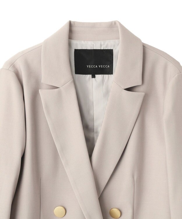 YECCA VECCA 金釦テーラードジャケット Gray Beige