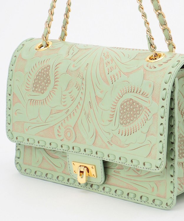 GRACE CONTINENTAL CarvingChainBAG ライトグリーン