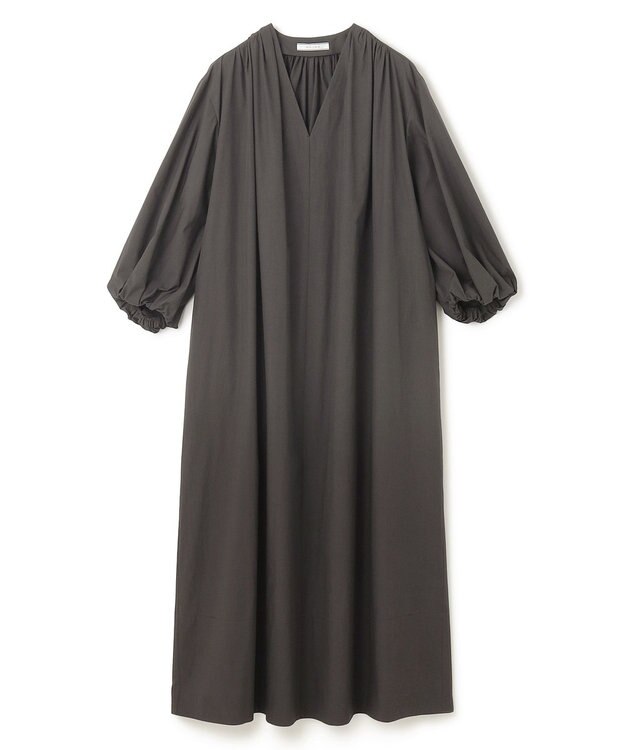 BEIGE， 【洗える】MALLOW / コットンパフスリーブマキシドレス Slate