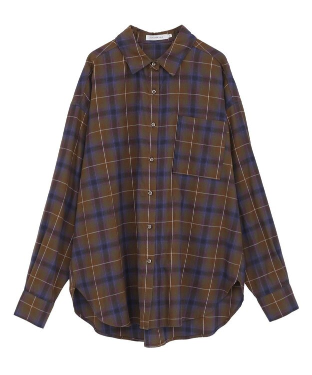 AMERICAN HOLIC ビエラ起毛チェックシャツ パープル