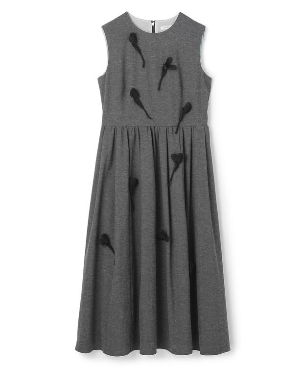 TOCCA 【洗える】TULIP FLUFF ドレス グレー系