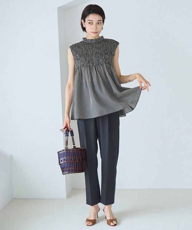 UNFILO 【WEB限定】シアーシャーリングブラウス ギンガムチェック