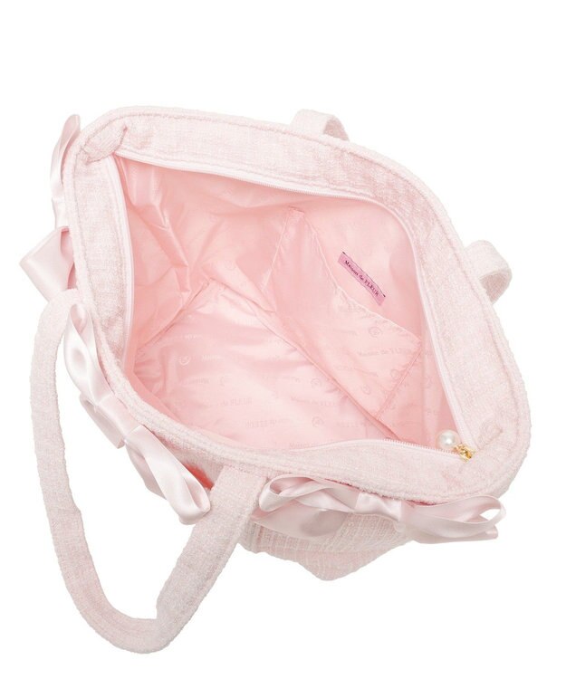 Maison de FLEUR ツイードボリュームリボントートバッグ Pink