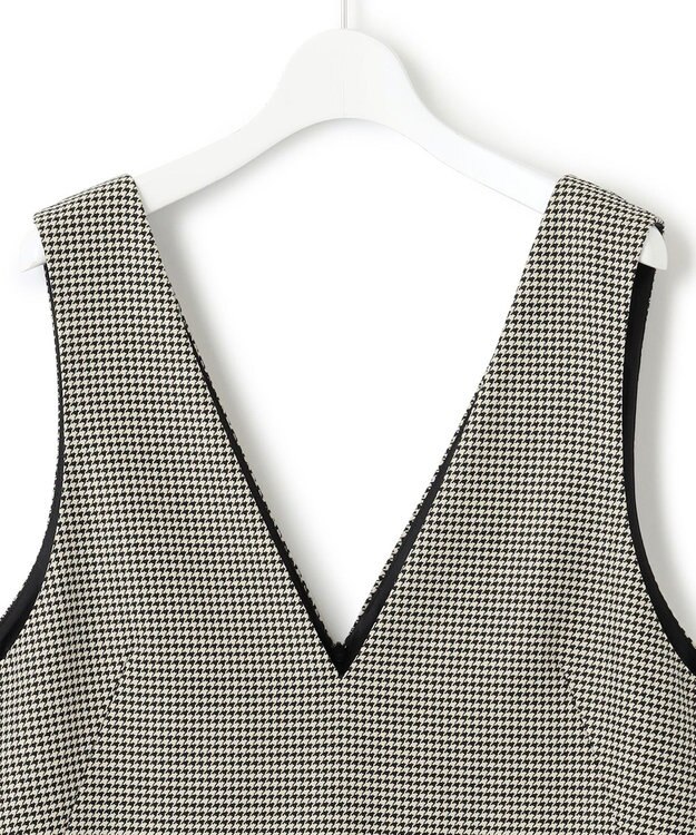 23区 S ガンクラブチェックストレッチ ワンピース モノトーンチェック